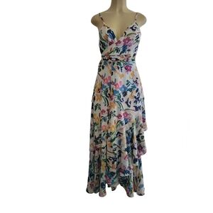 Fame and Partners Wrap Dress Summer Maxi Dress Resort Cruise Vacation Tropical